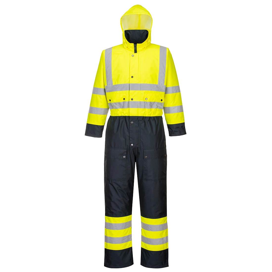 Hi-Vis Contrast Winter Coverall Yellow/Navy