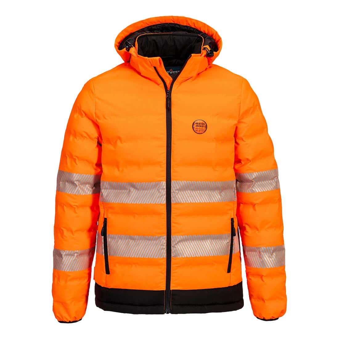 Hi-Vis Ultrasonic Heated Tunnel Jacket Orange/Black Hi-Vis Ultrasonic Heated Tunnel Jacket Orange/Black