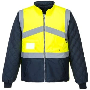 Hi-Vis Breathable 2-in-1 Contrast Reversible Jacket Yellow/Navy