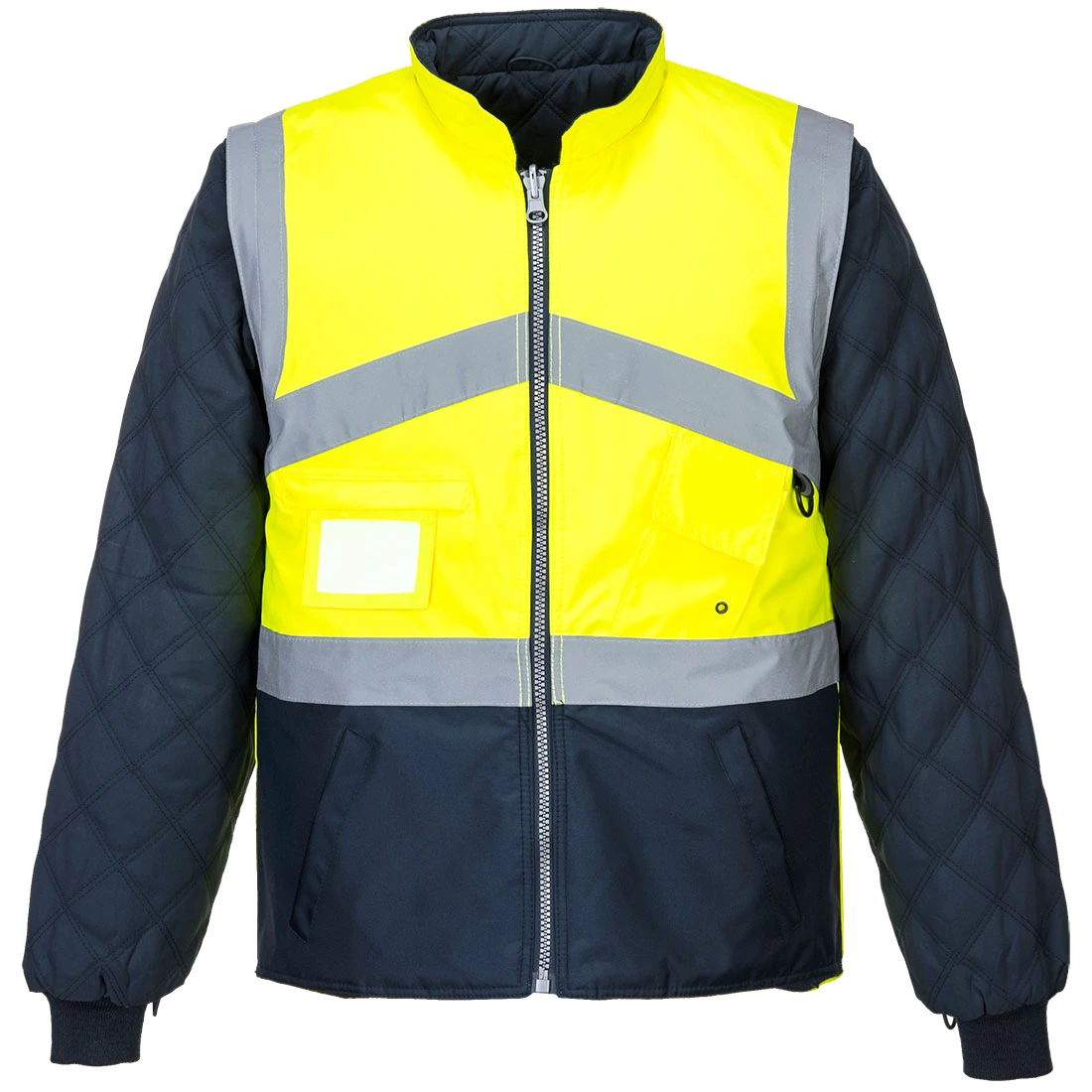 Hi-Vis Breathable 2-in-1 Contrast Reversible Jacket Yellow/Navy