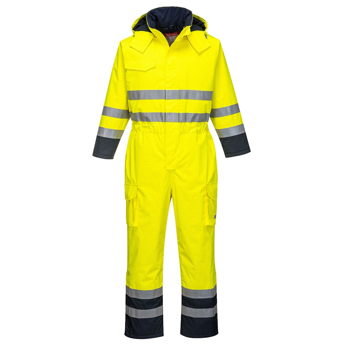 Bizflame Rain Hi-Vis Constrast FR Winter Coverall Yellow/Navy