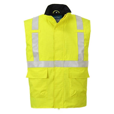 Bizflame Rain Hi-Vis FR Bodywarmer Yellow