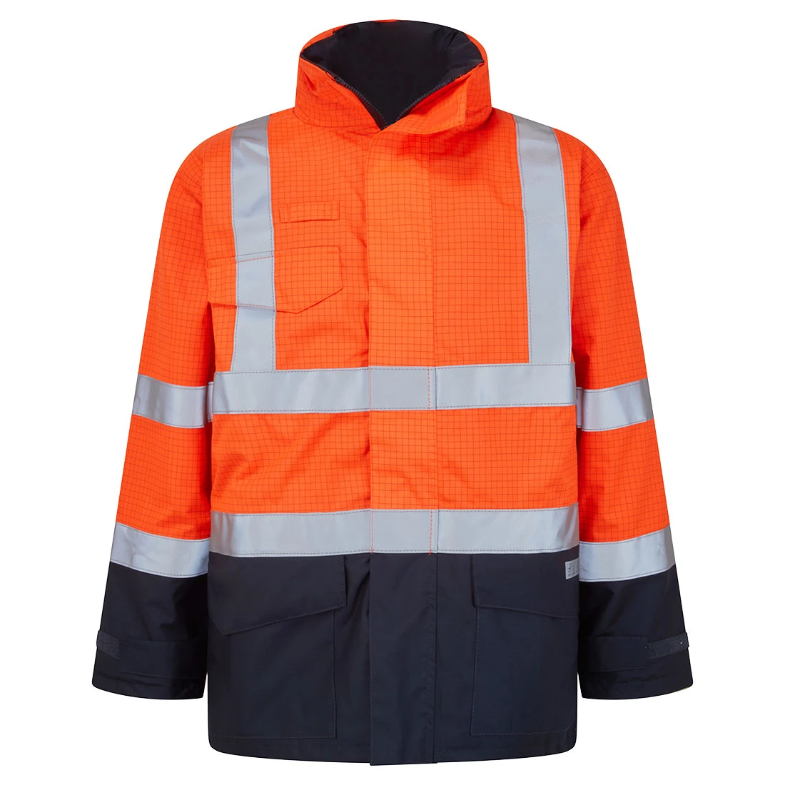 Bizflame Rain Hi-Vis Constrast FR Jacket Orange/Navy