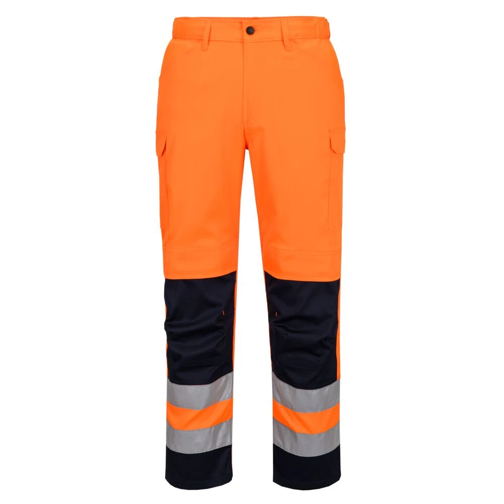 Hi-Vis Lightweight Mesh Panel Trousers Orange/Navy Hi-Vis Lightweight Mesh Panel Trousers Orange/Navy