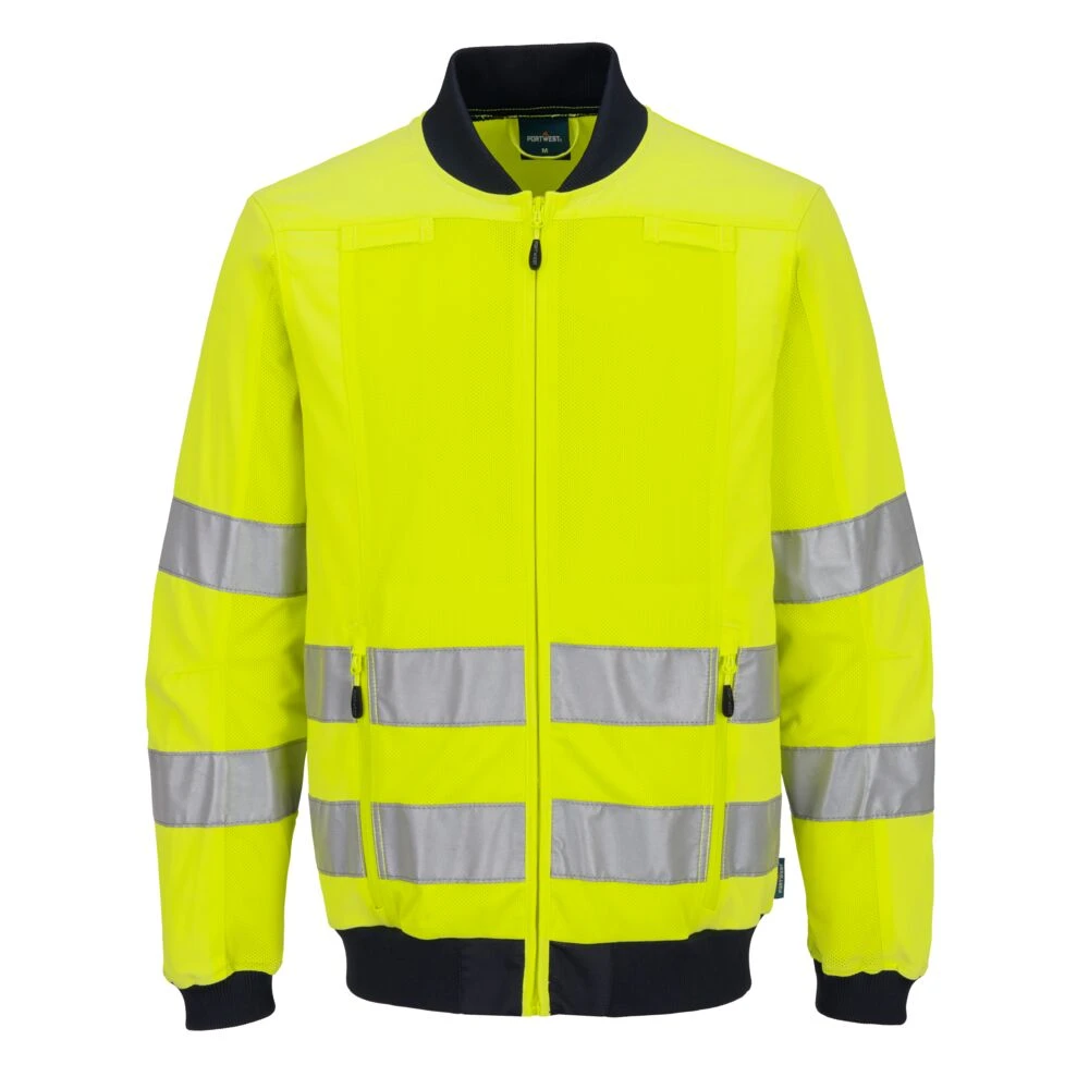 Hi-Vis Mesh Panel Work Jacket Yellow/Navy