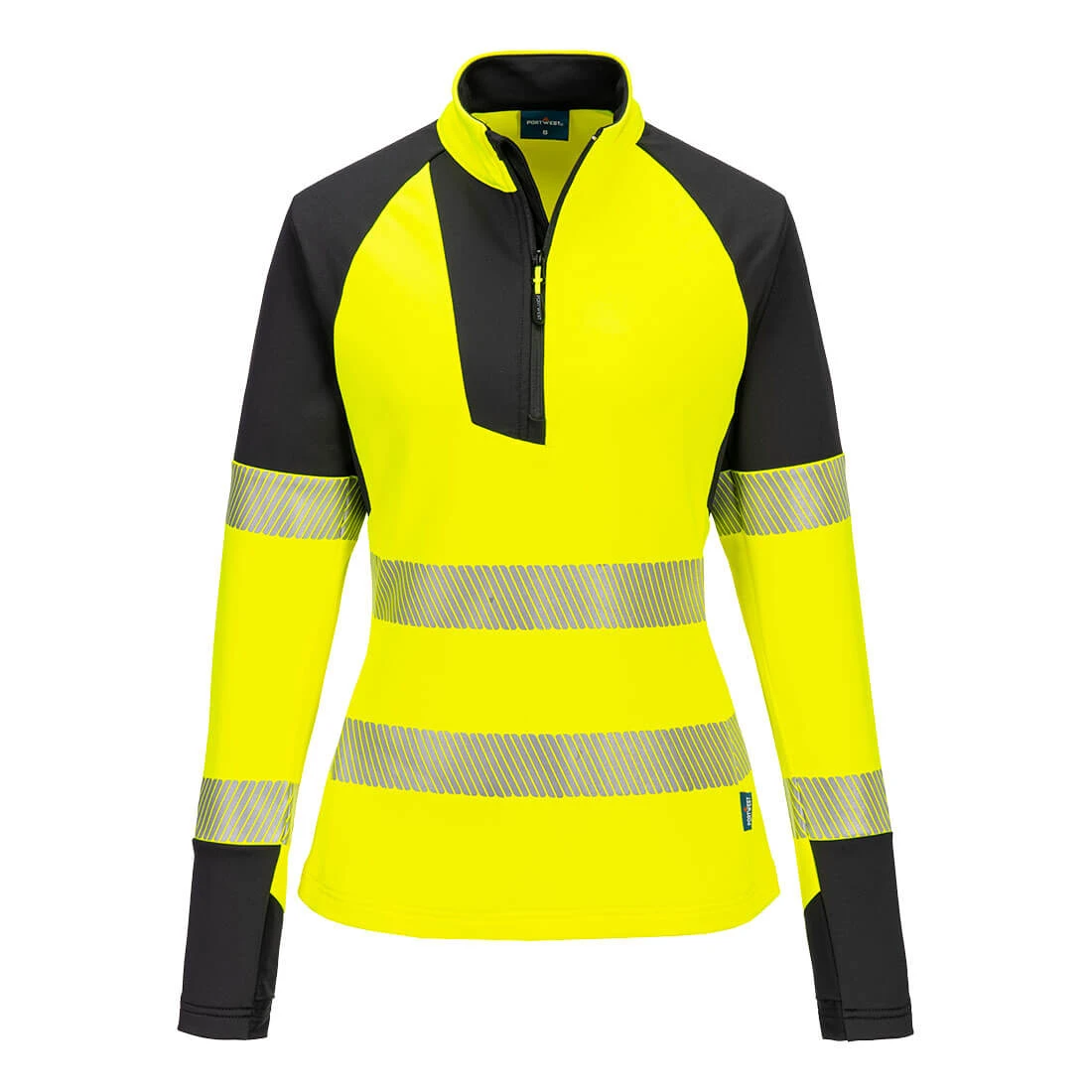 PW3 Hi-Vis Women's 1/4 Zip Sweatshirt Yellow/Black