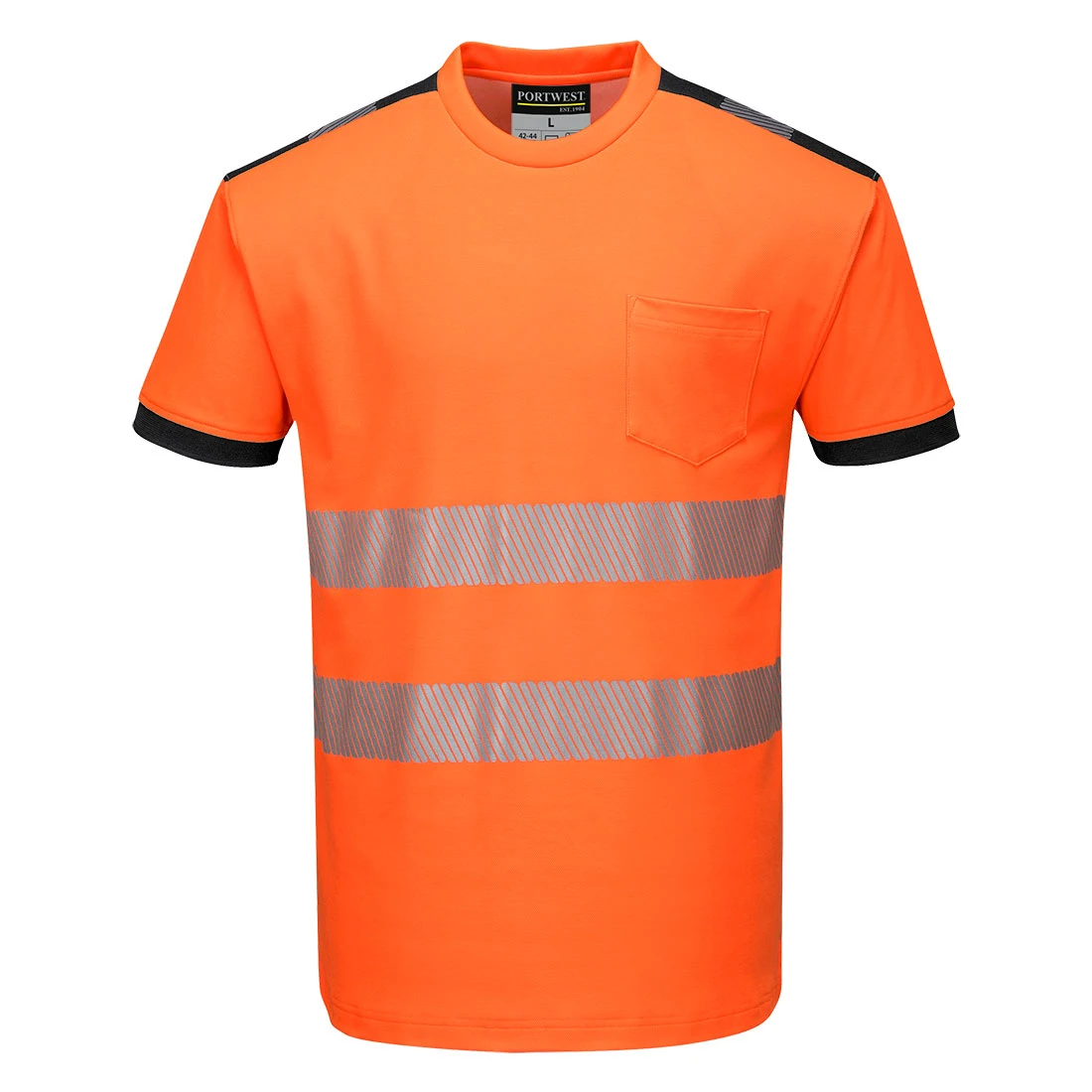 PW3 Hi-Vis Cotton Comfort T-Shirt S/S Orange/Black