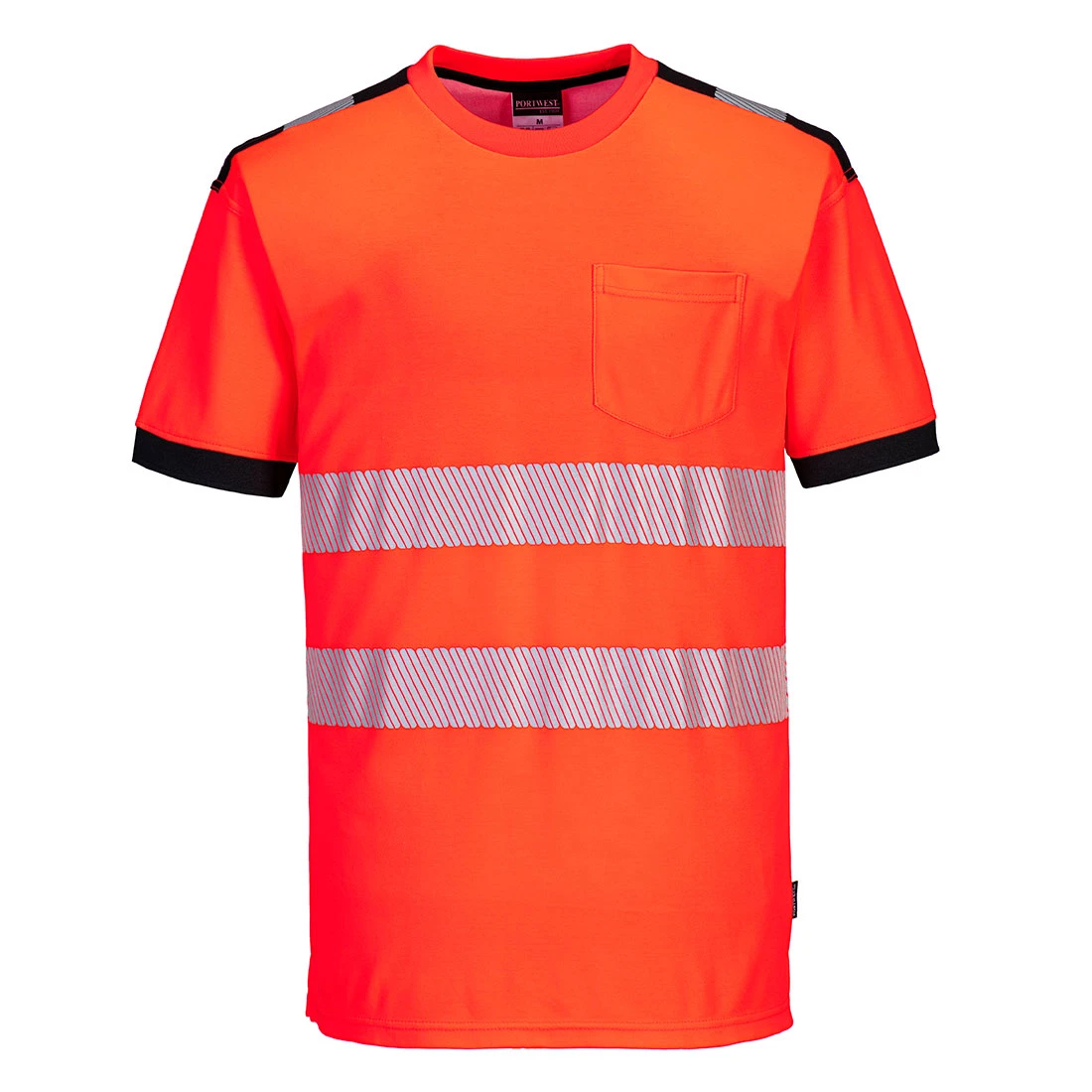 PW3 Hi-Vis Cotton Comfort T-Shirt S/S Red/Black