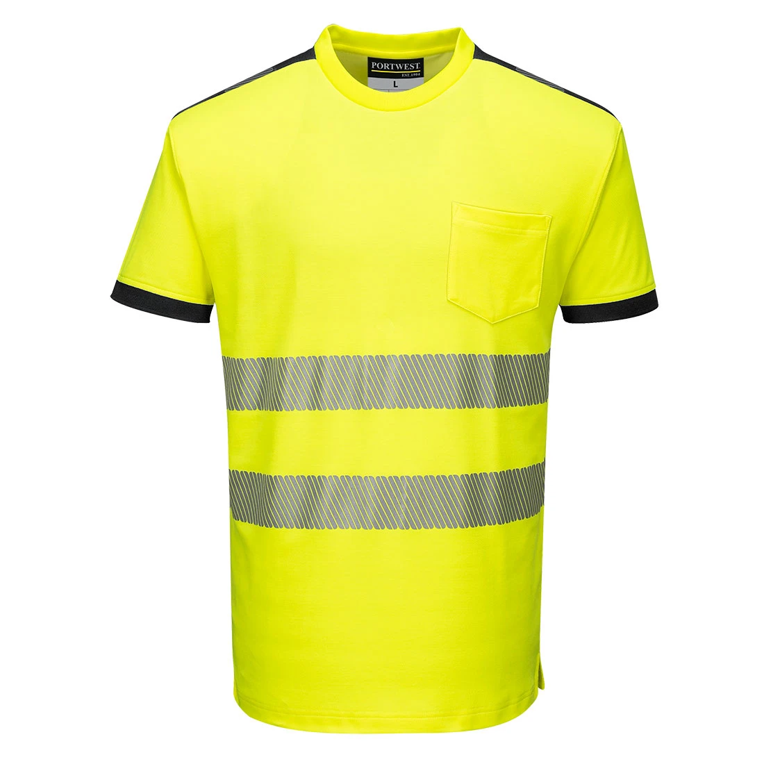 PW3 Hi-Vis Cotton Comfort T-Shirt S/S Yellow/Black