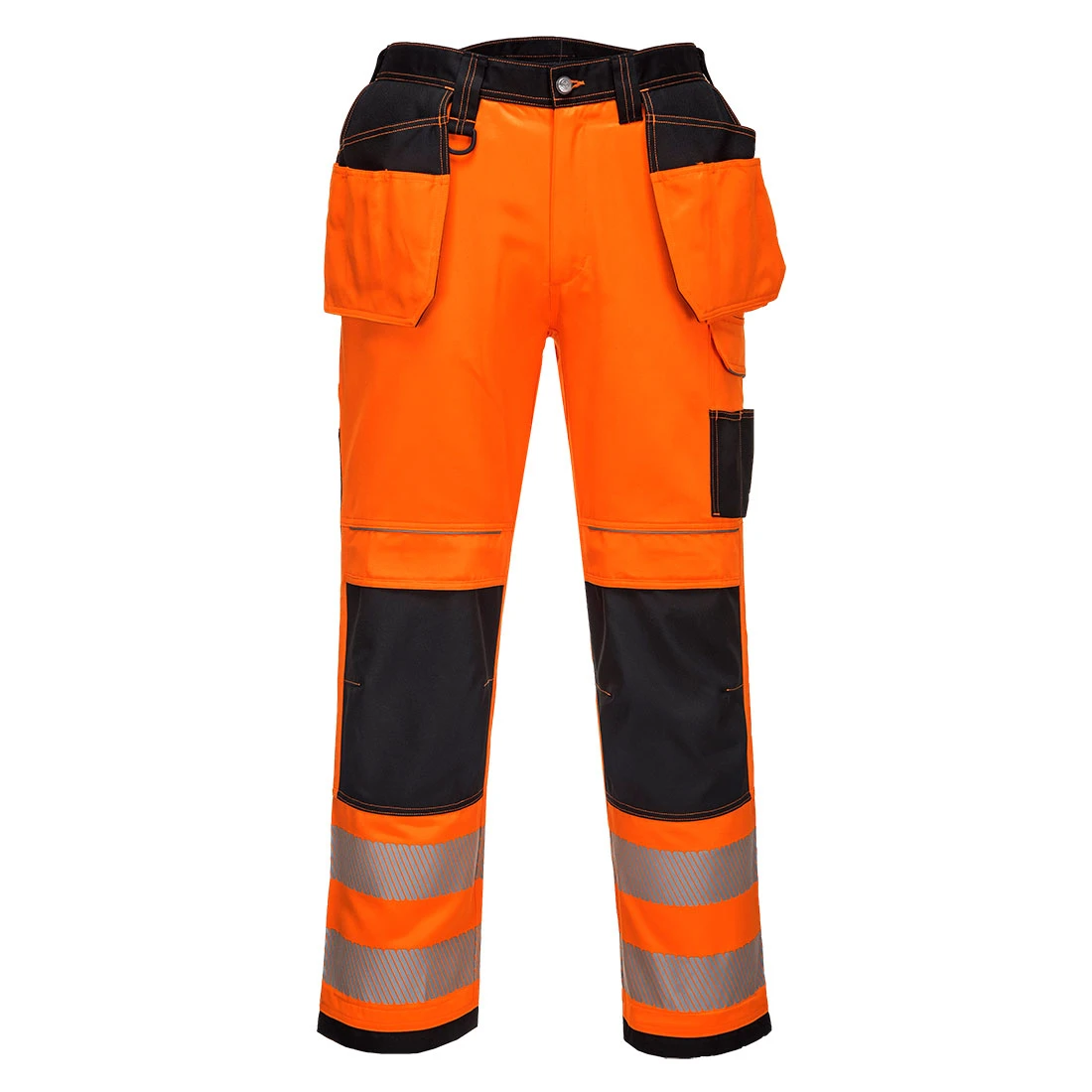 PW3 Hi-Vis Holster Pocket Work Trousers Orange/Black Short Short
