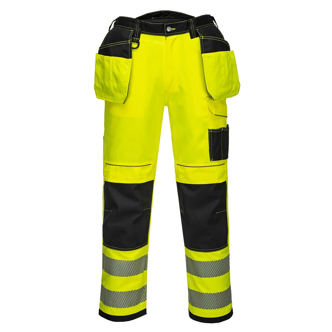 PW3 Hi-Vis Holster Pocket Work Trousers Yellow/Black Short Short