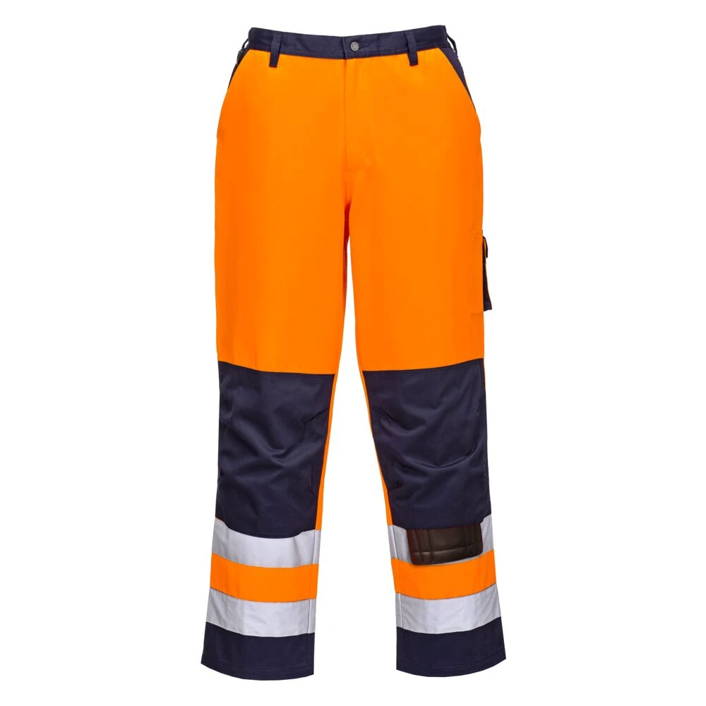 Lyon Hi-Vis Contrast Work Trousers Orange/Navy