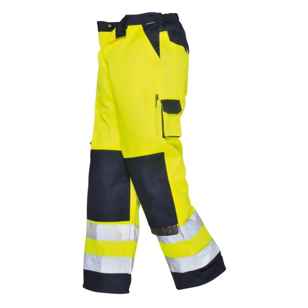 Lyon Hi-Vis Contrast Work Trousers Yellow/Navy