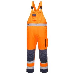 Dijon Hi-Vis Contrast Work Bib and Brace Orange/Navy