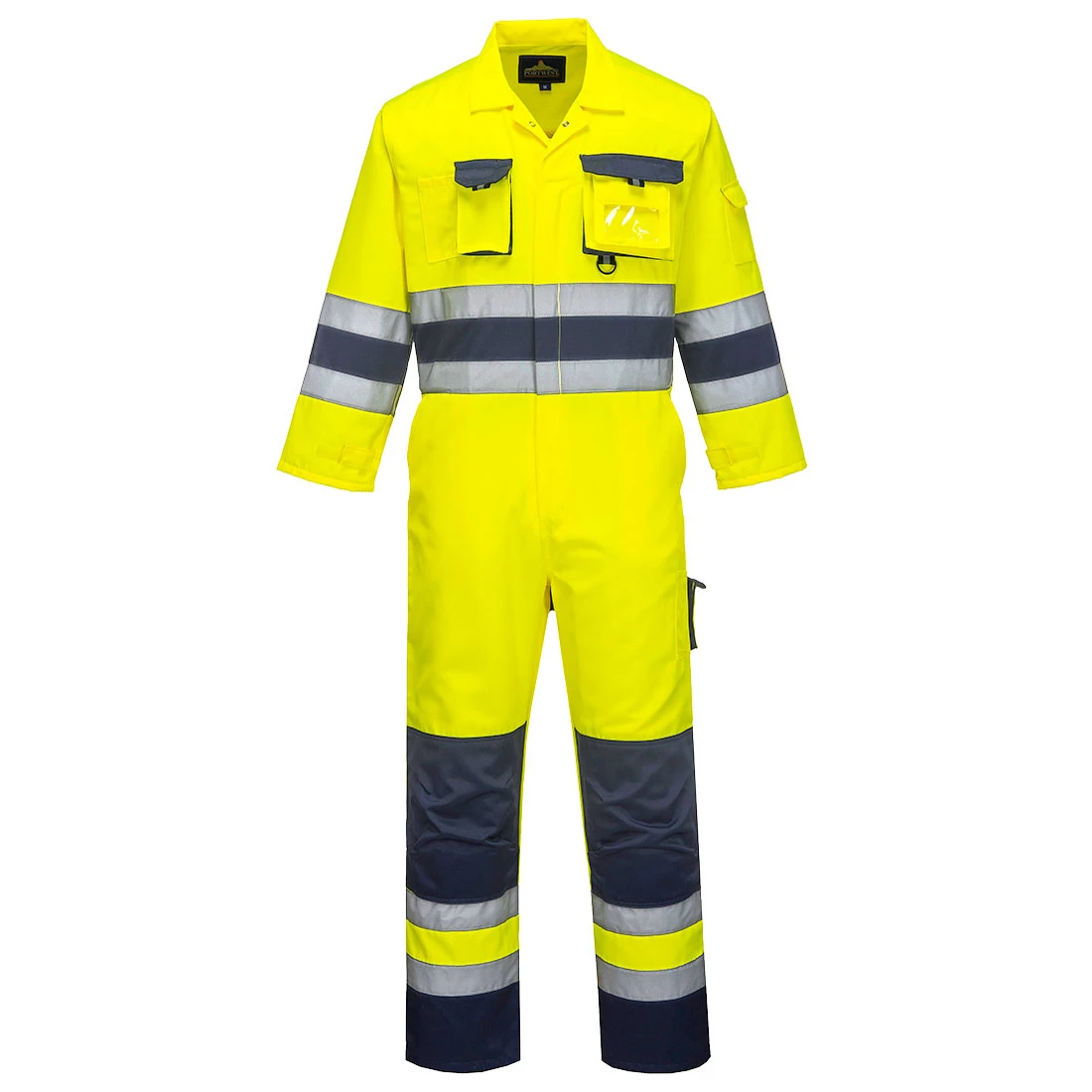 Nantes Hi-Vis Contrast Work Coverall Yellow/Navy