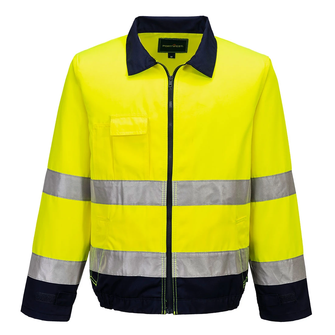 Madrid Hi-Vis Contrast Bomber Jacket Yellow/Navy