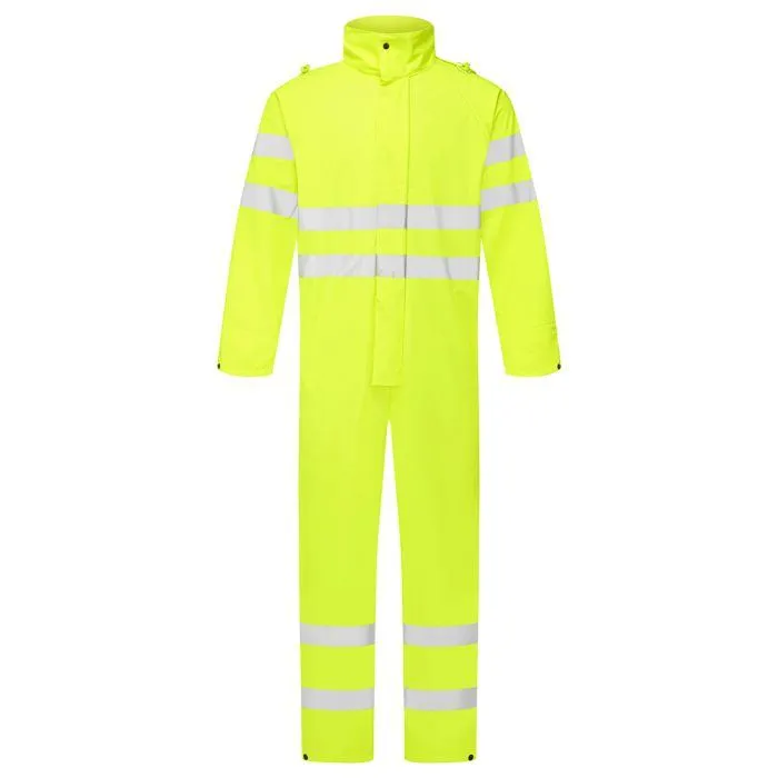 StormFlex HV Coverall Yellow hi-vis StormFlex PU breathable coverall with reflective tape