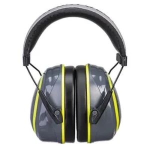 Portwest PW73 grey yellow ear muffs with padded headband