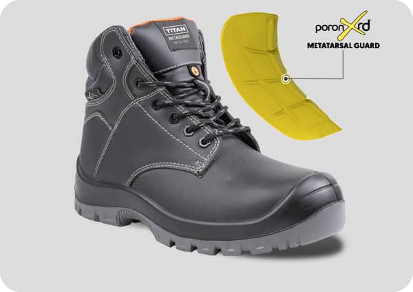 Titan Metatarsal Guard Boot Titan black safety boot with Poron XRD metatarsal guard