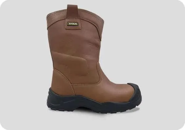 Titan Rigger Boot Titan brown leather pull-on rigger safety boot