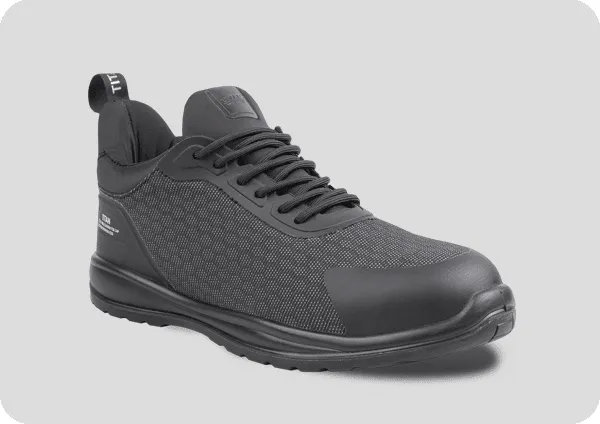 Titan PU TECK Trainer Titan PU TECK black mesh safety trainer shoe
