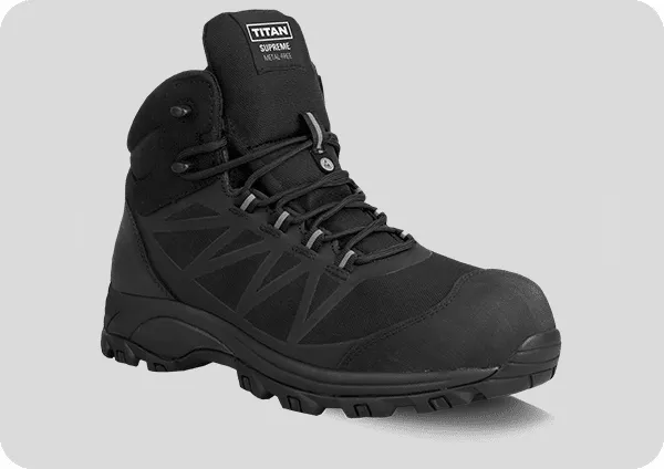 Titan Supreme Hiker Boot Titan Supreme Hiker black safety boot with ankle support