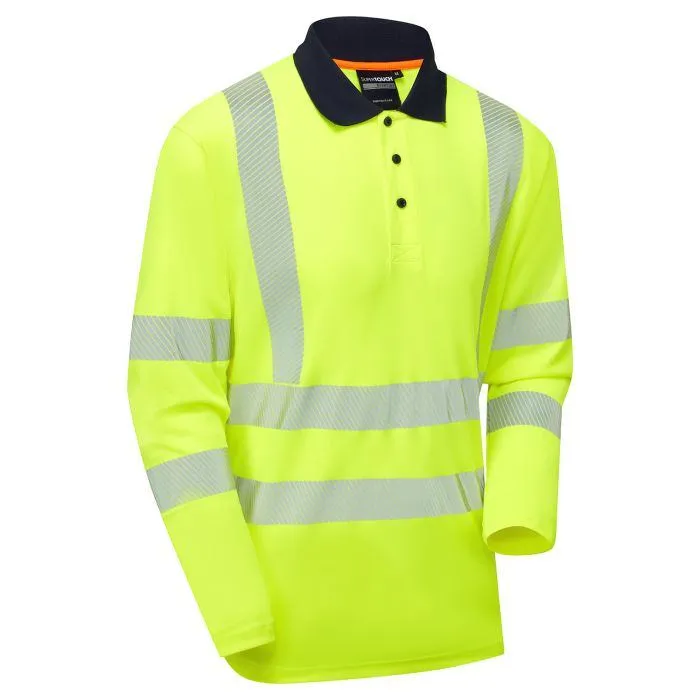 Coolmax Hi-Vis Polo Blue Sphere Essentials hi-vis eco Coolmax yellow long sleeve polo shirt