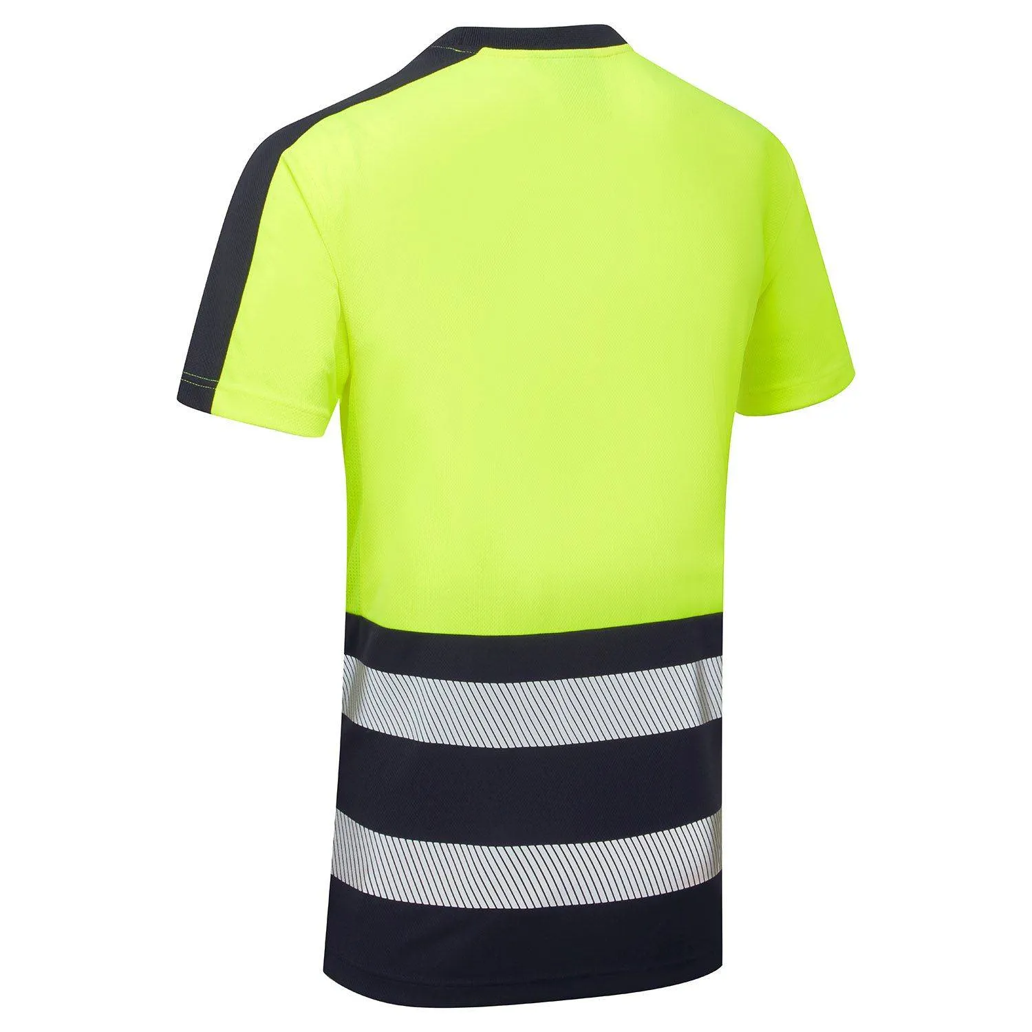 Blue Sphere hi-vis yellow two-tone CoolAir t-shirt back view