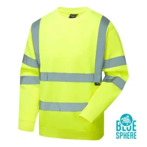 Blue Sphere yellow eco hi-vis sweatshirt with reflective chest bands