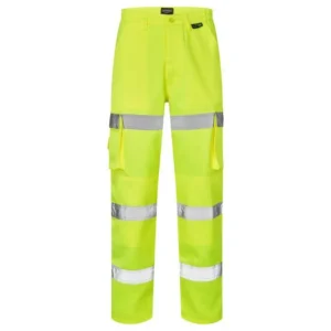 Yellow hi-vis 3-band combat trousers with reflective strips