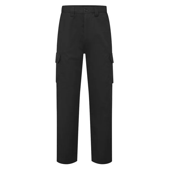 Black Combat Trousers Essentials black combat trousers with cargo pockets front view