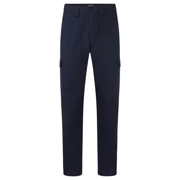 Essentials Eco navy combat trousers front view