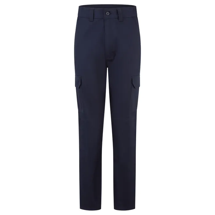 Essentials women's navy combat trousers with cargo pockets, front view