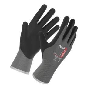 Powa PG140 grey and black nitrile work gloves pair
