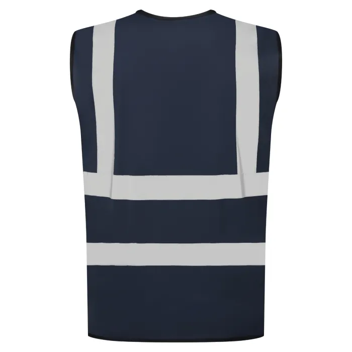 Supertouch Navy Safety Vest Supertouch navy hi-vis safety vest with reflective strips, back view