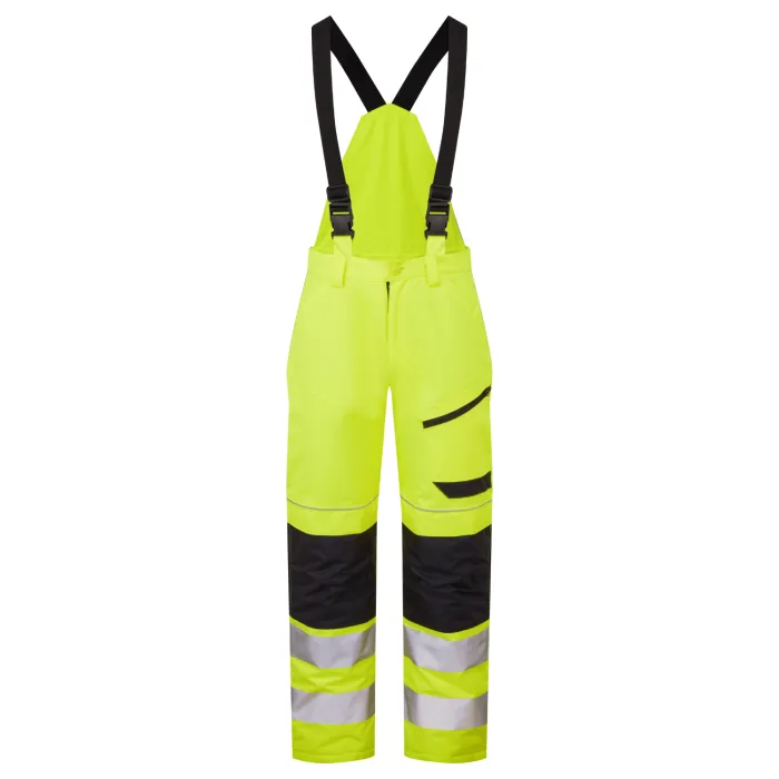 Hi-Vis Bib and Brace Trouser Systems hi-vis eco thermal waterproof bib and brace trouser front