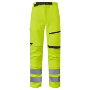 Systems hi-vis eco stretch softshell yellow trouser front view