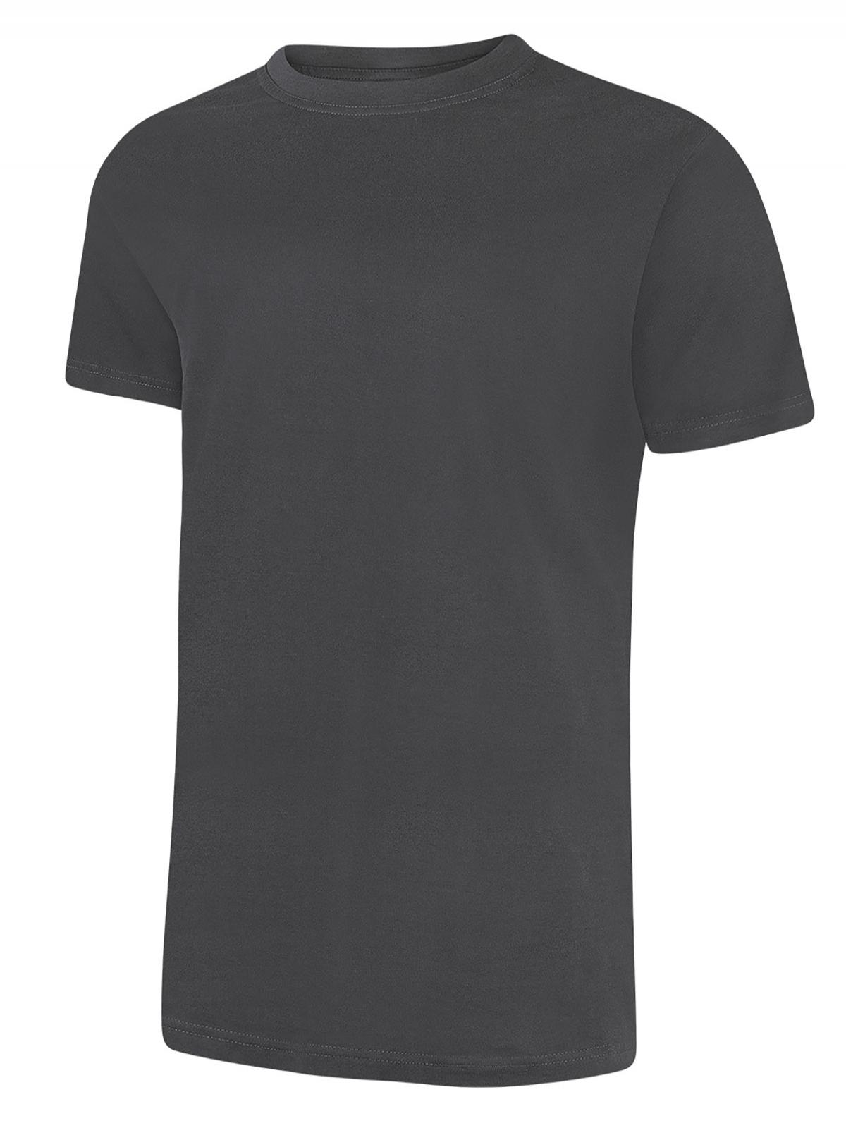 Uneek UC301 classic t-shirt in charcoal grey, angled view