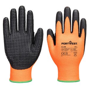 Grip 13 Nitrile High Dotted Glove Orange/Black
