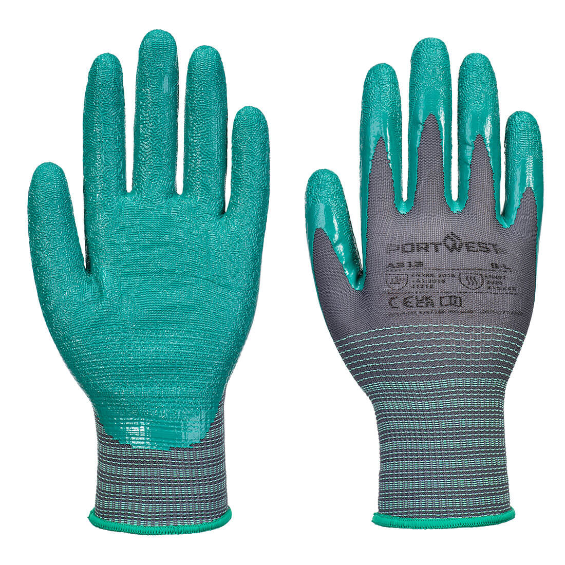 Grip 15 Nitrile Crinkle Glove (Pk12) Grey/Green Grip 15 Nitrile Crinkle Glove (Pk12) Grey/Green
