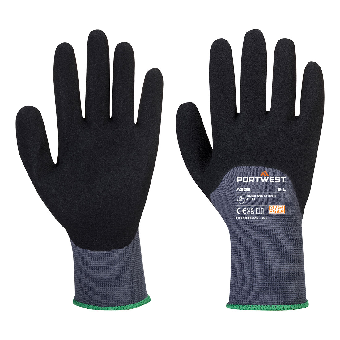 Grip 15 Nitrile Sandy 3/4 Palm Glove Grey/Black Grip 15 Nitrile Sandy 3/4 Palm Glove Grey/Black
