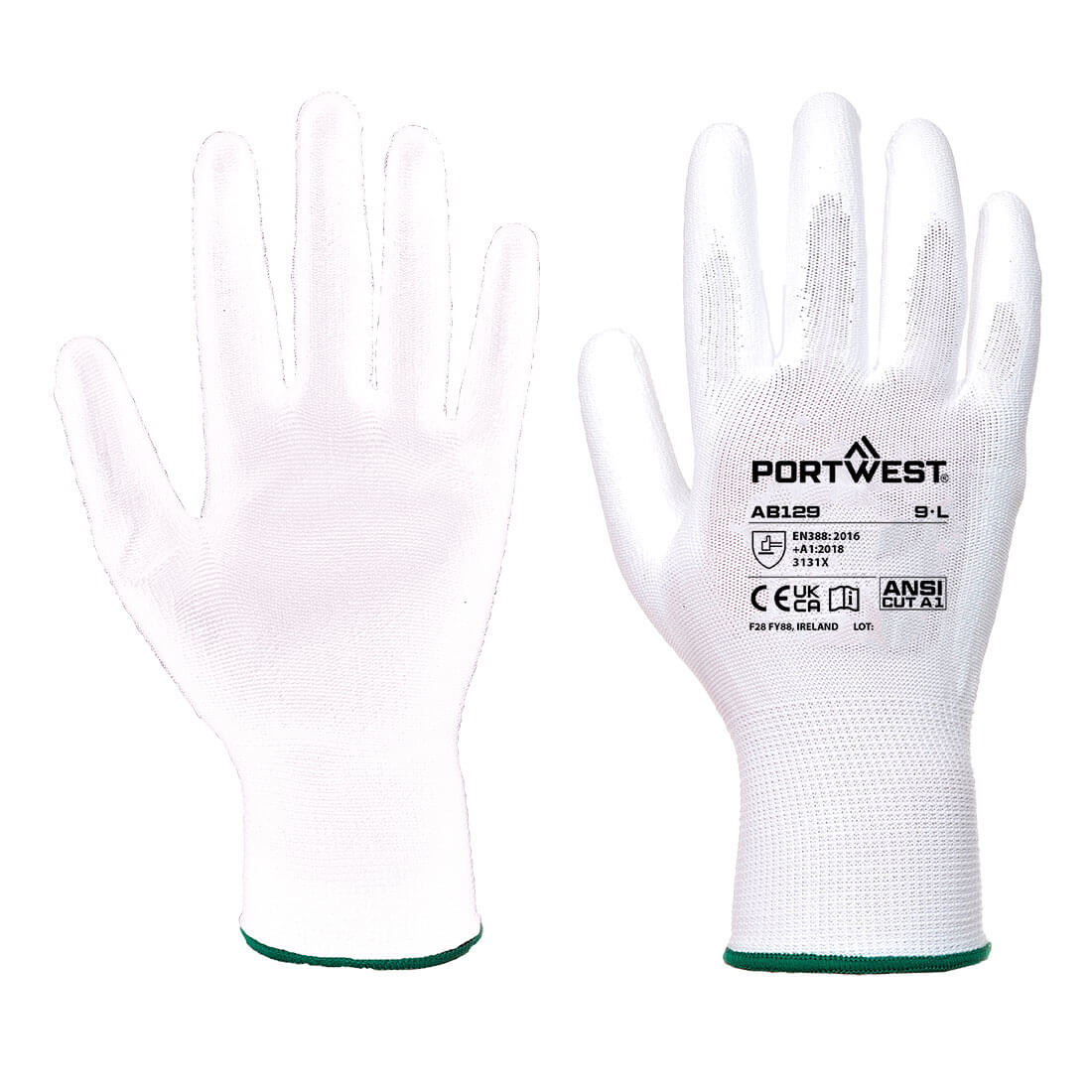 Grip 13 PU Palm Essential Full Box (288 Pairs) White