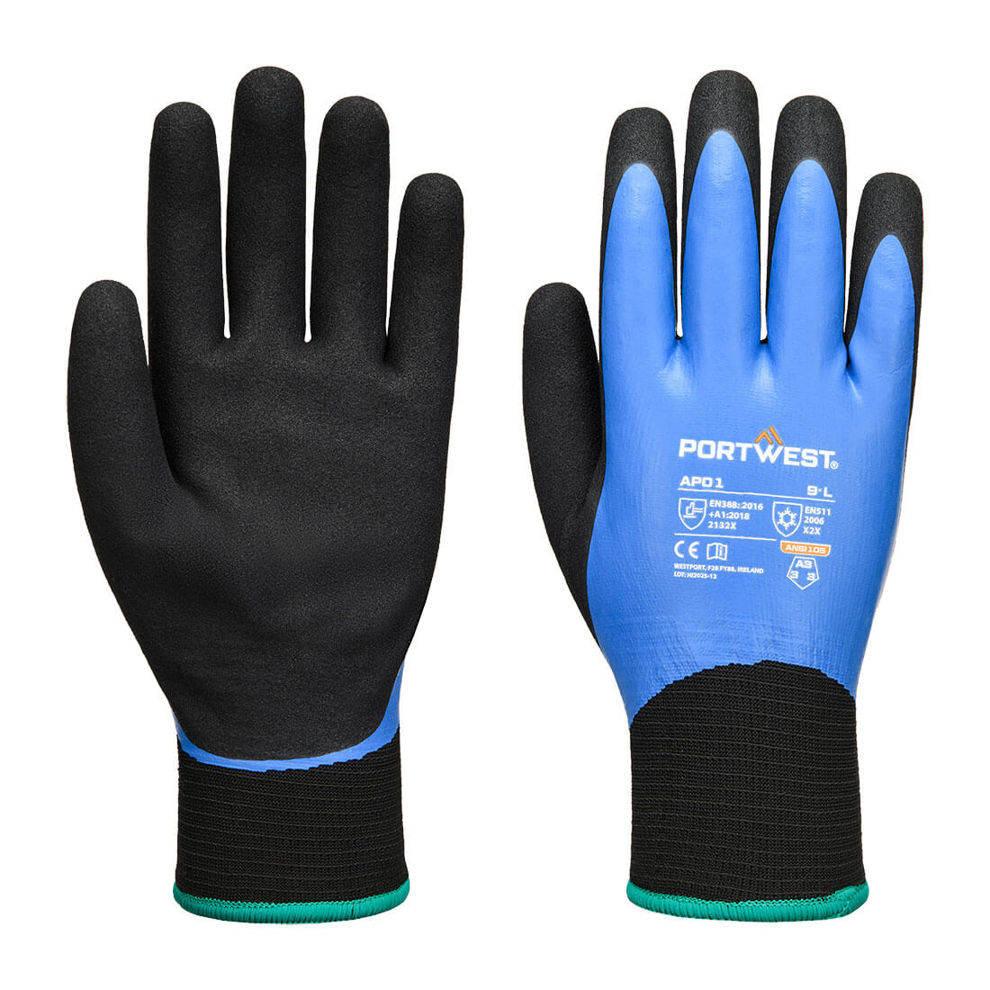 Cold 13 Latex Aqua Glove Blue/Black Cold 13 Latex Aqua Glove Blue/Black