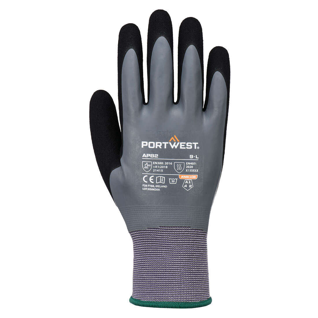 Grip 15 Latex Foam Touch Screen Glove Grey/Black Grip 15 Latex Foam Touch Screen Glove Grey/Black