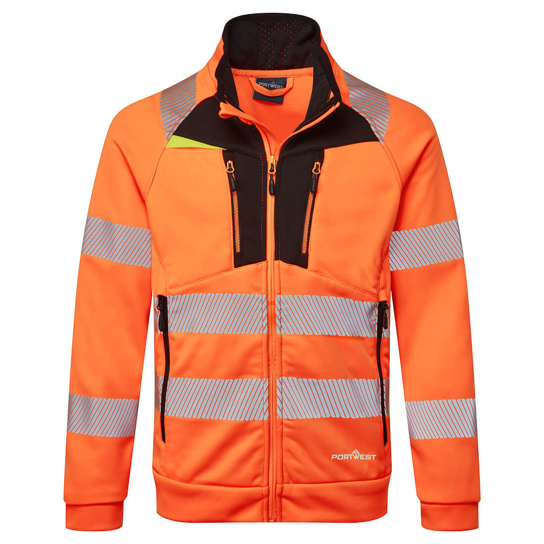 DX4 Hi-Vis Funnel Neck Zipped Sweatshirt Orange/Black DX4 Hi-Vis Funnel Neck Zipped Sweatshirt Orange/Black