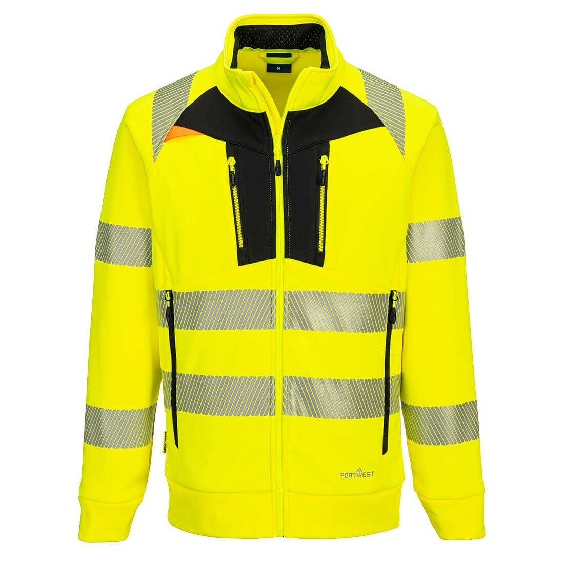 DX4 Hi-Vis Funnel Neck Zipped Sweatshirt Yellow/Black