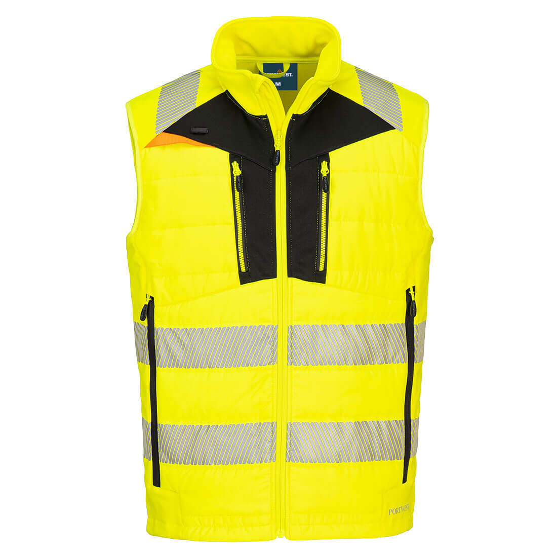 DX4 Hi-Vis Hybrid Baffle Bodywarmer Yellow/Black