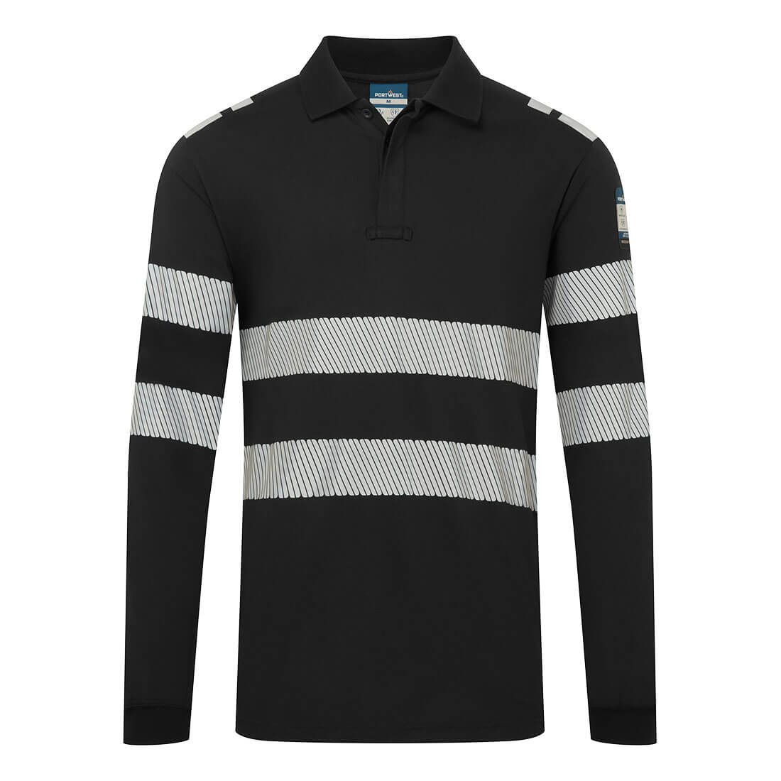 PW3 Modaflame Knit FR Long Sleeve Polo Shirt Black PW3 Modaflame Knit FR Long Sleeve Polo Shirt Black