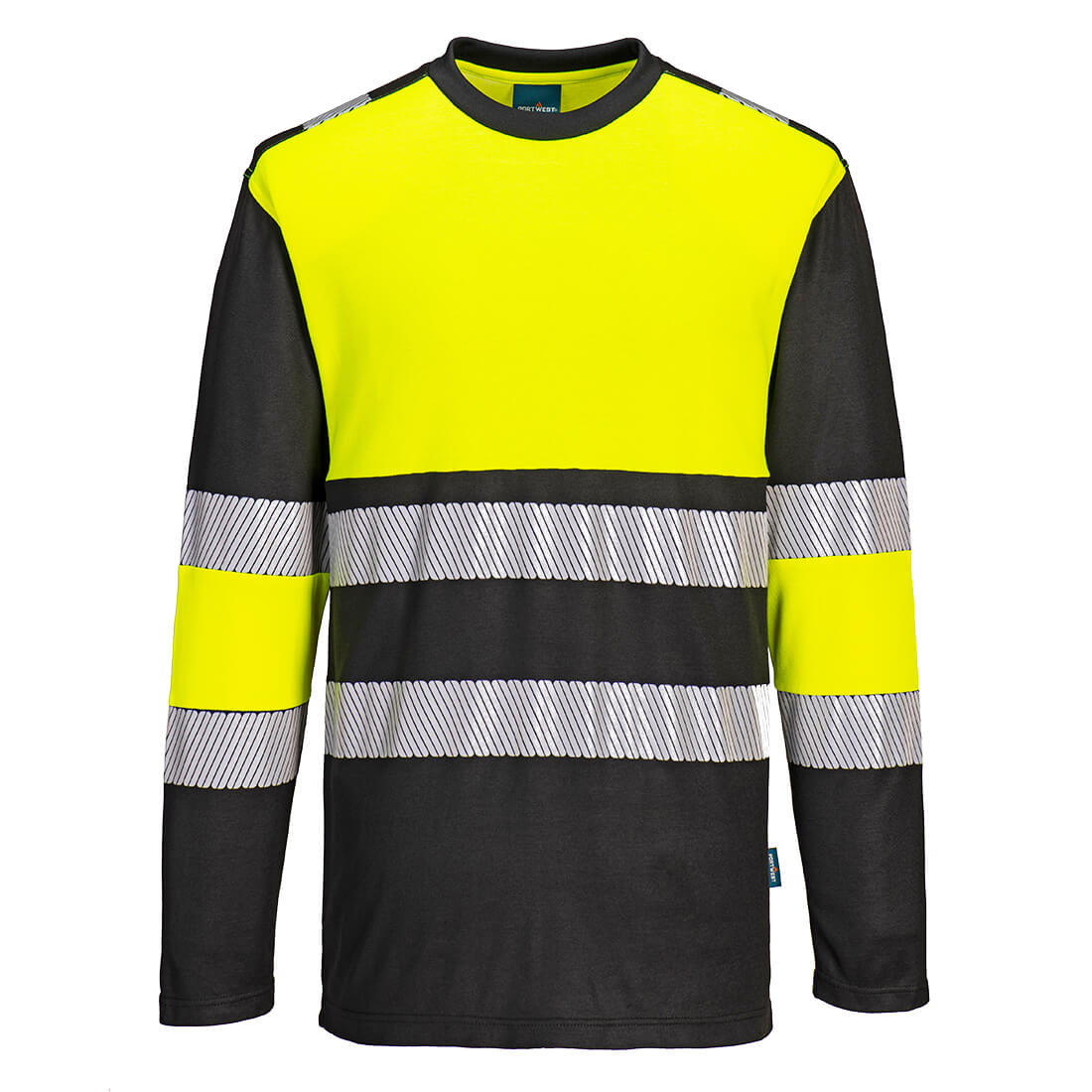 PW3 Hi-Vis Cotton Comfort Class 1 T-Shirt L/S Yellow/Black