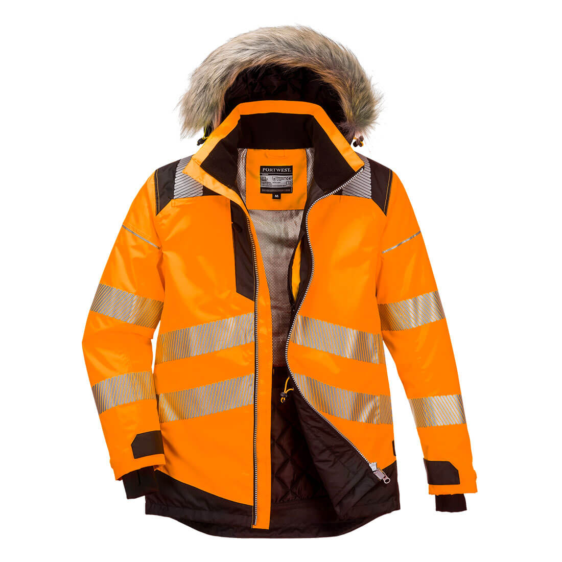 PW3 Hi-Vis Winter Parka Jacket Orange/Black PW3 Hi-Vis Winter Parka Jacket Orange/Black